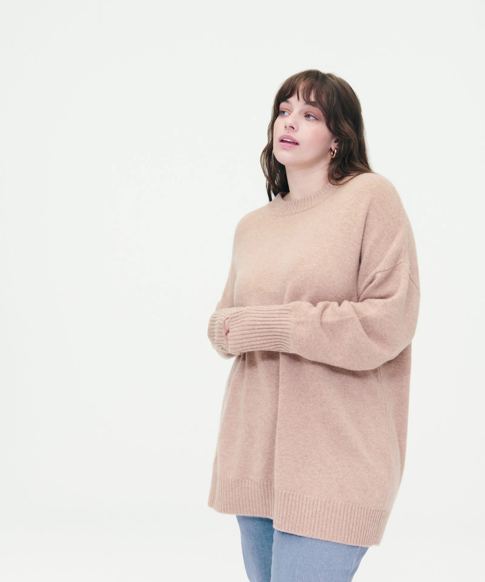 Luxe Cashmere Oversized Crewneck Sweater