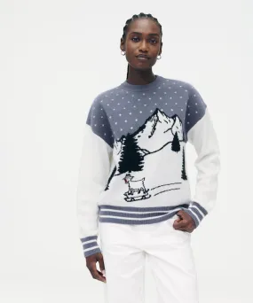 Luxe Cashmere Scenic Goat Crewneck Sweater