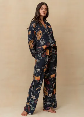 Maaji Night Jaguar Dandelion Long Sleeve Pant Set