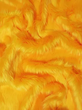 Mango Solid Shaggy Long Pile Faux Fur Fabric / Sold By The Yard (Second Quality Goods)