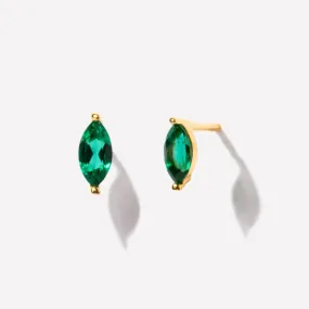 Marquise Emerald Studs