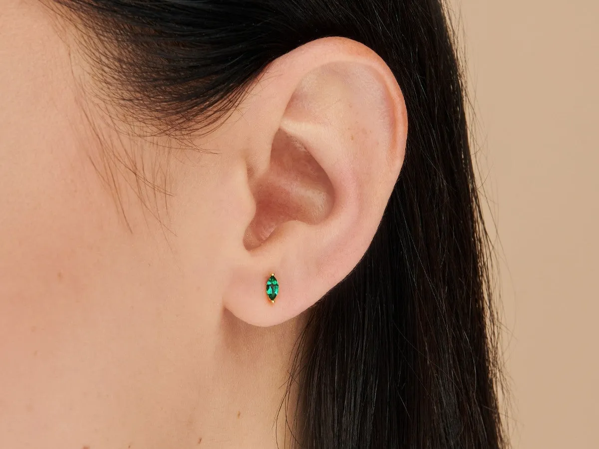 Marquise Emerald Studs