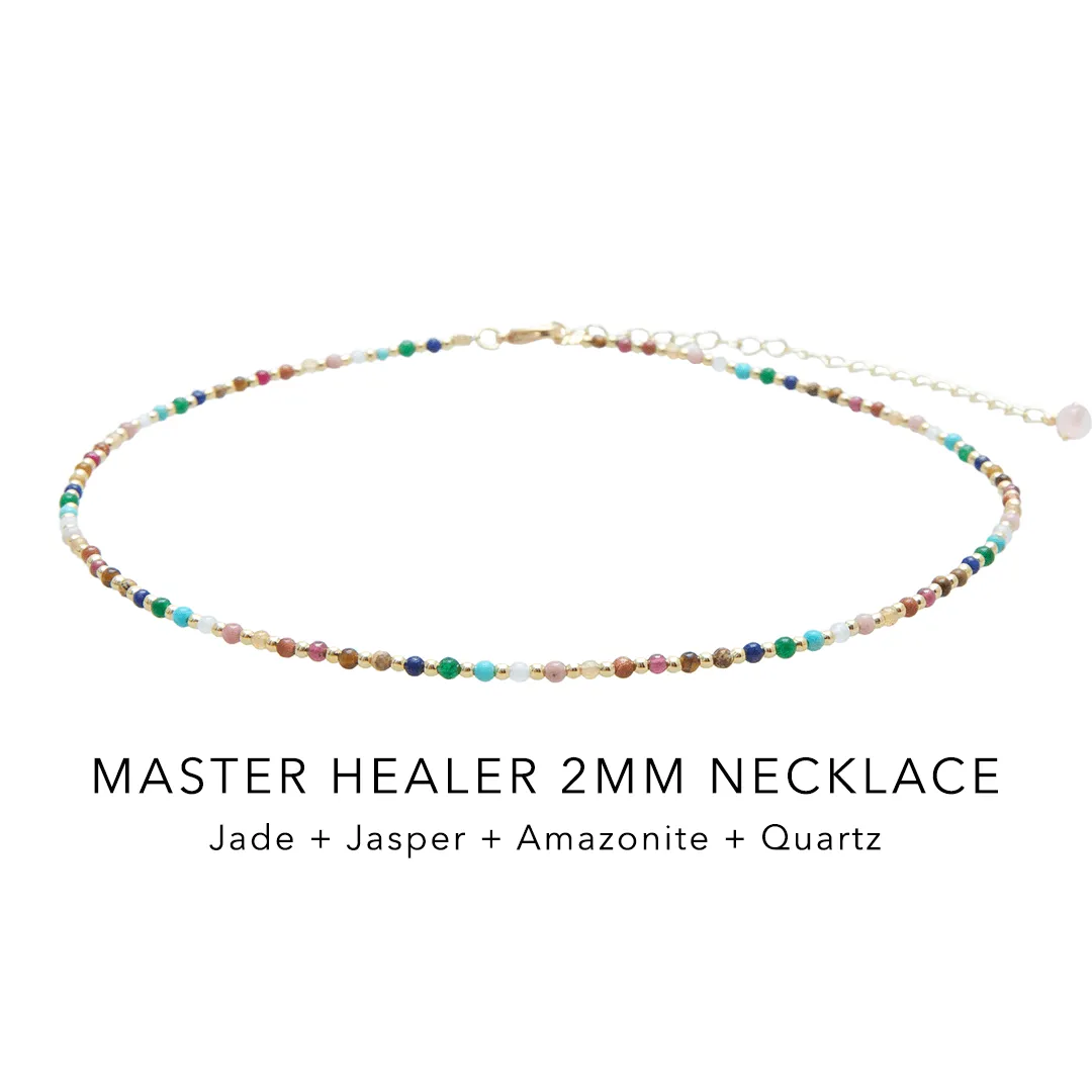 Master Healer 2mm   Dewdrop Necklace Stack