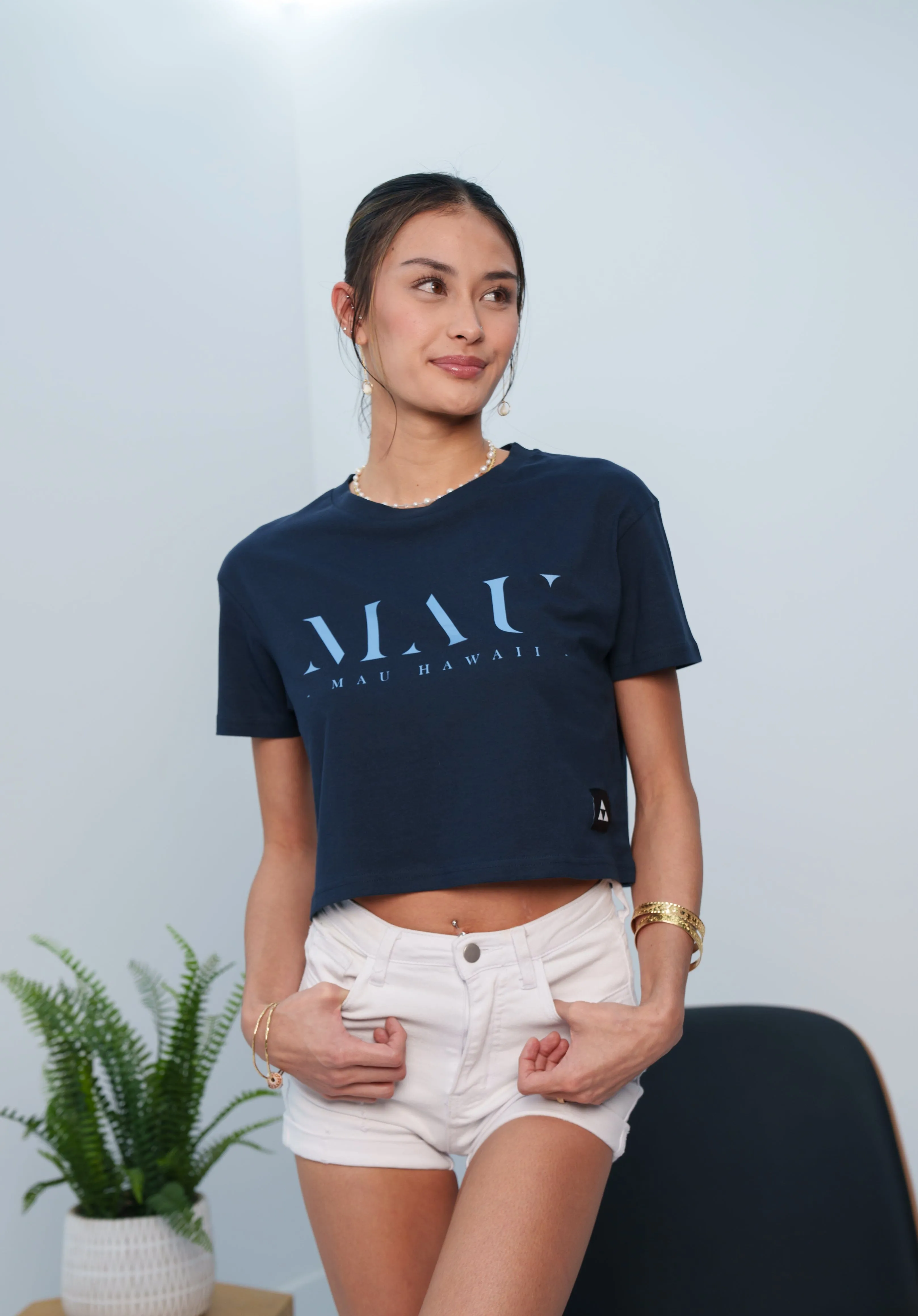 MAU WOMEN'S NAVY SHADOW TOP