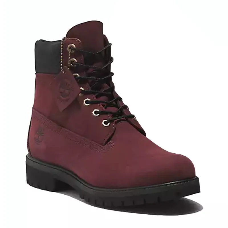 Men's 6" Premium Waterproof Burgundy Nubuck