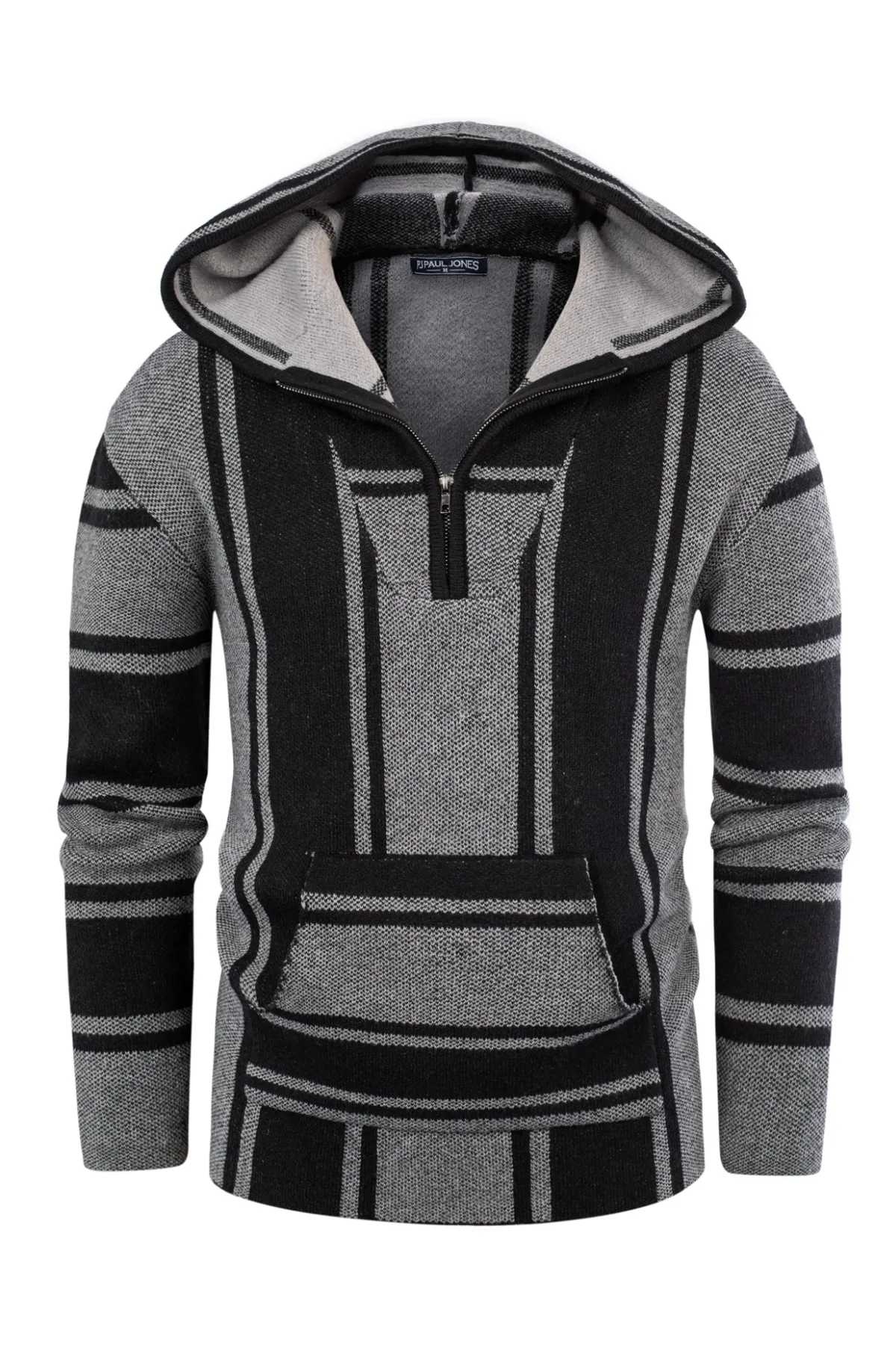 Men's Hoodie Sweater Quarter Zip Stylish Cable Knit Pullover Sweater