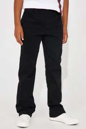 Mini Uniform Straight Leg Pants With Patch - Black