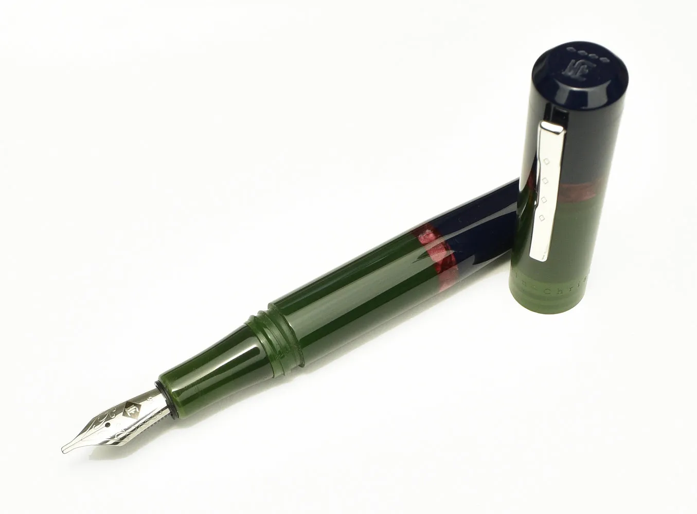 Model 19 Fountain Pen - Navy Blue Vintage Green Cranberry SE