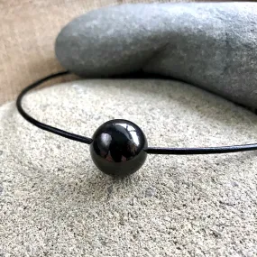 Necklace With Single Shungite Bead, Unisex, Gift for Him