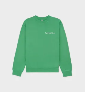 New Health & Wellness Crewneck - Verde/White