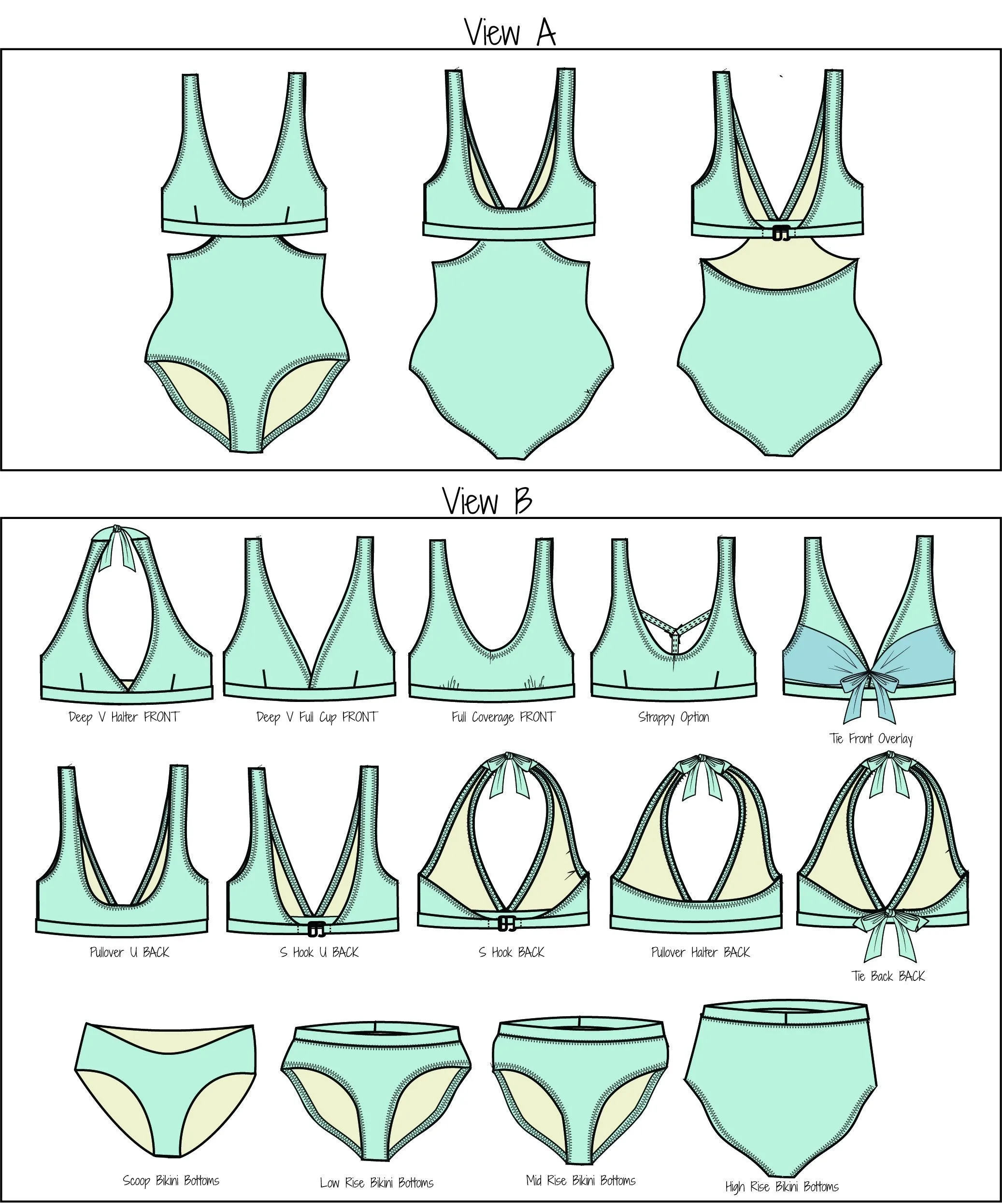 North Shore Swimsuit PDF Pattern XXS - 3XL