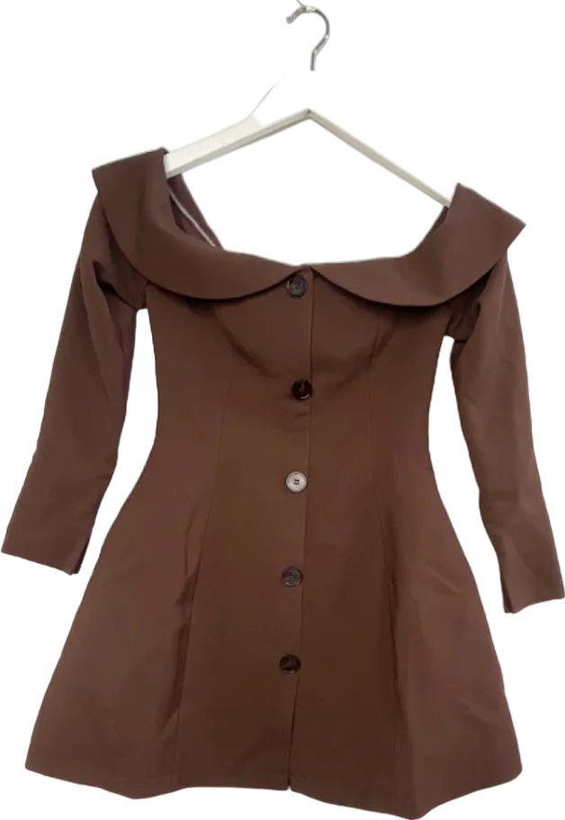 oddmuse Brown Fitted Coat UK XXS