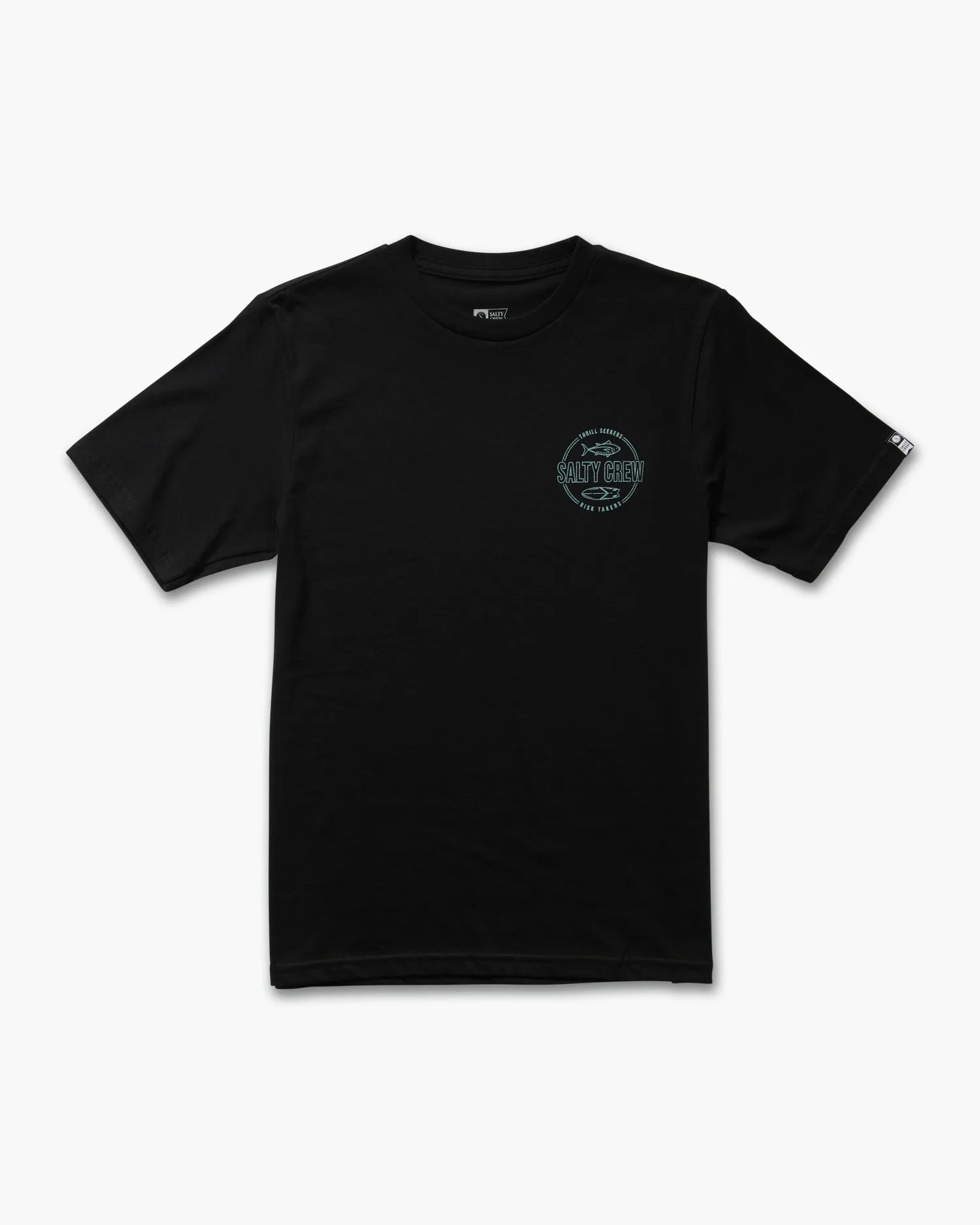 Outlined Boys Black S/S Tee