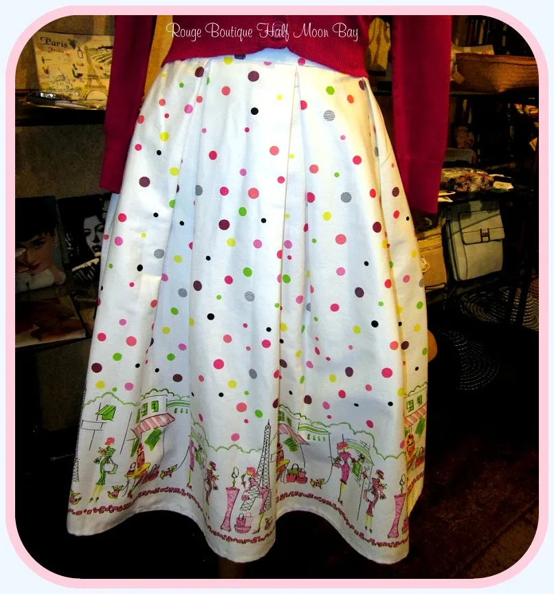 Paris print with polka dots Skirt