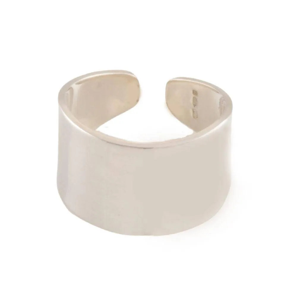 Personalised Sterling Silver Plain Cuff Ring