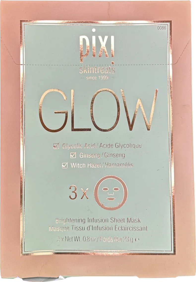 Pixi Glow Glycolic Acid Boost Sheet Mask (pack Of 3) 23g