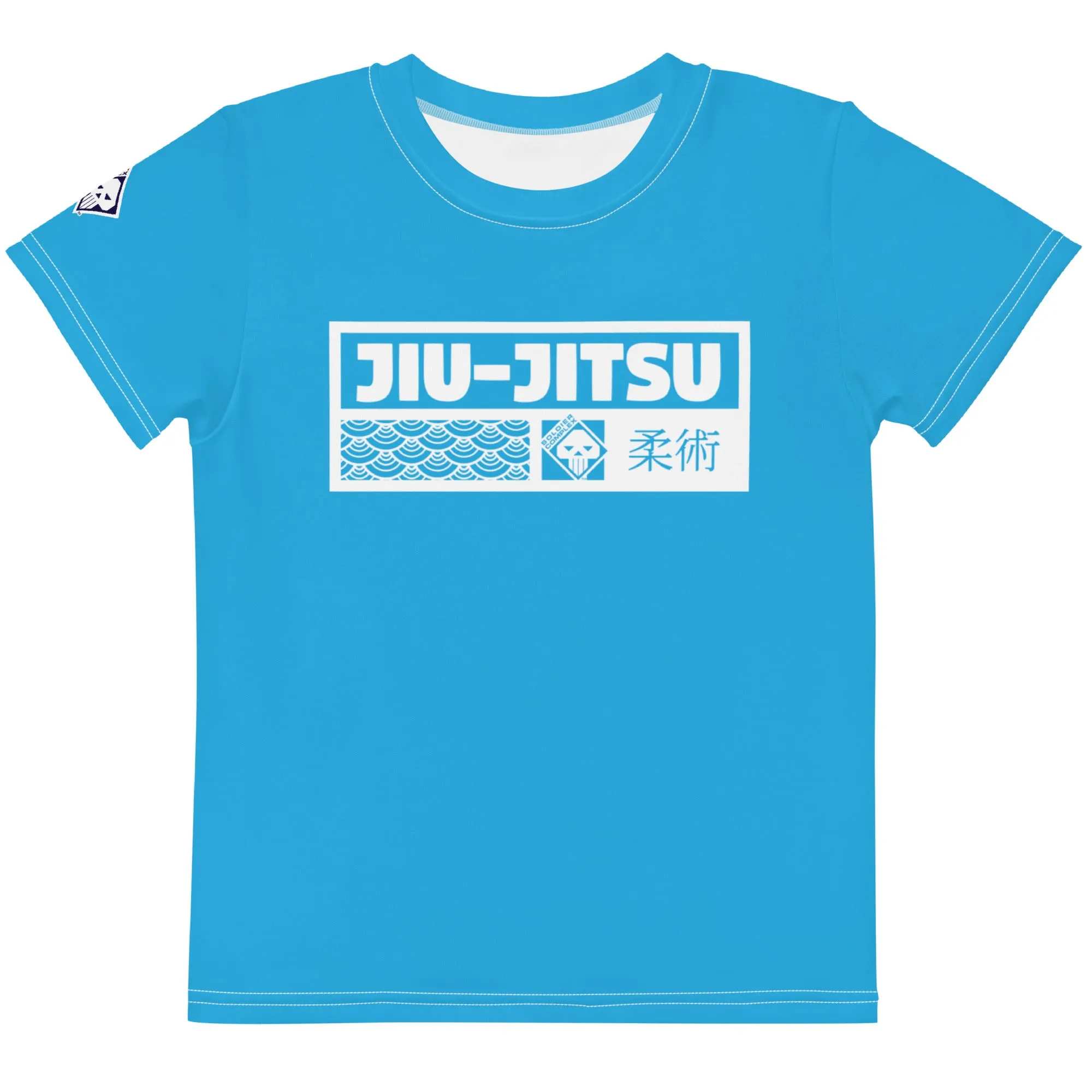 Playtime Confidence: Boy's Short Sleeve Jiu-Jitsu Rash Guard - Cyan