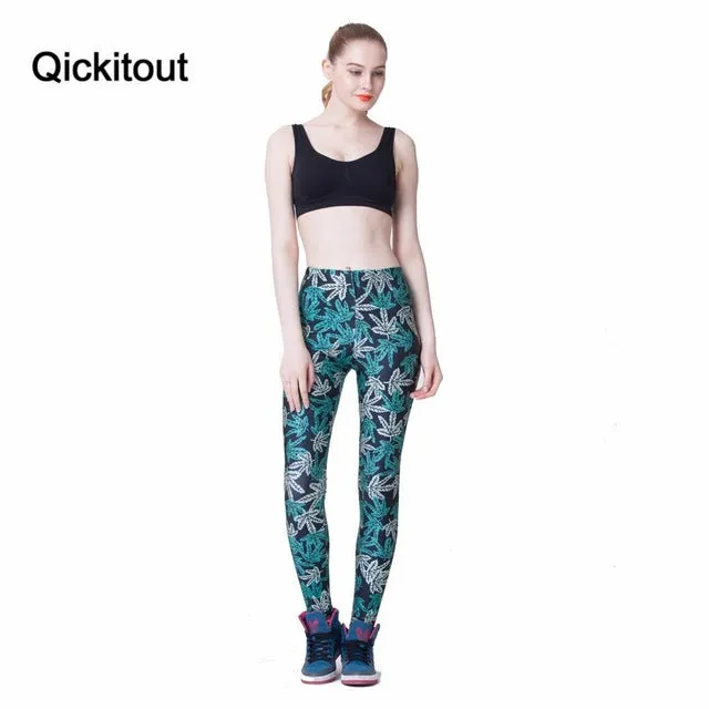 Qickitout Leggings Hot Print Clothing Women's Fashipn Digital Printing Adventure Time Bro Ball Leggings Montage Black Leggings