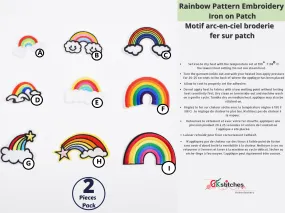 Rainbow  High-quality Patch  (2 Pieces Pack)  Sew on,   Embroidered patches. - GK- 81