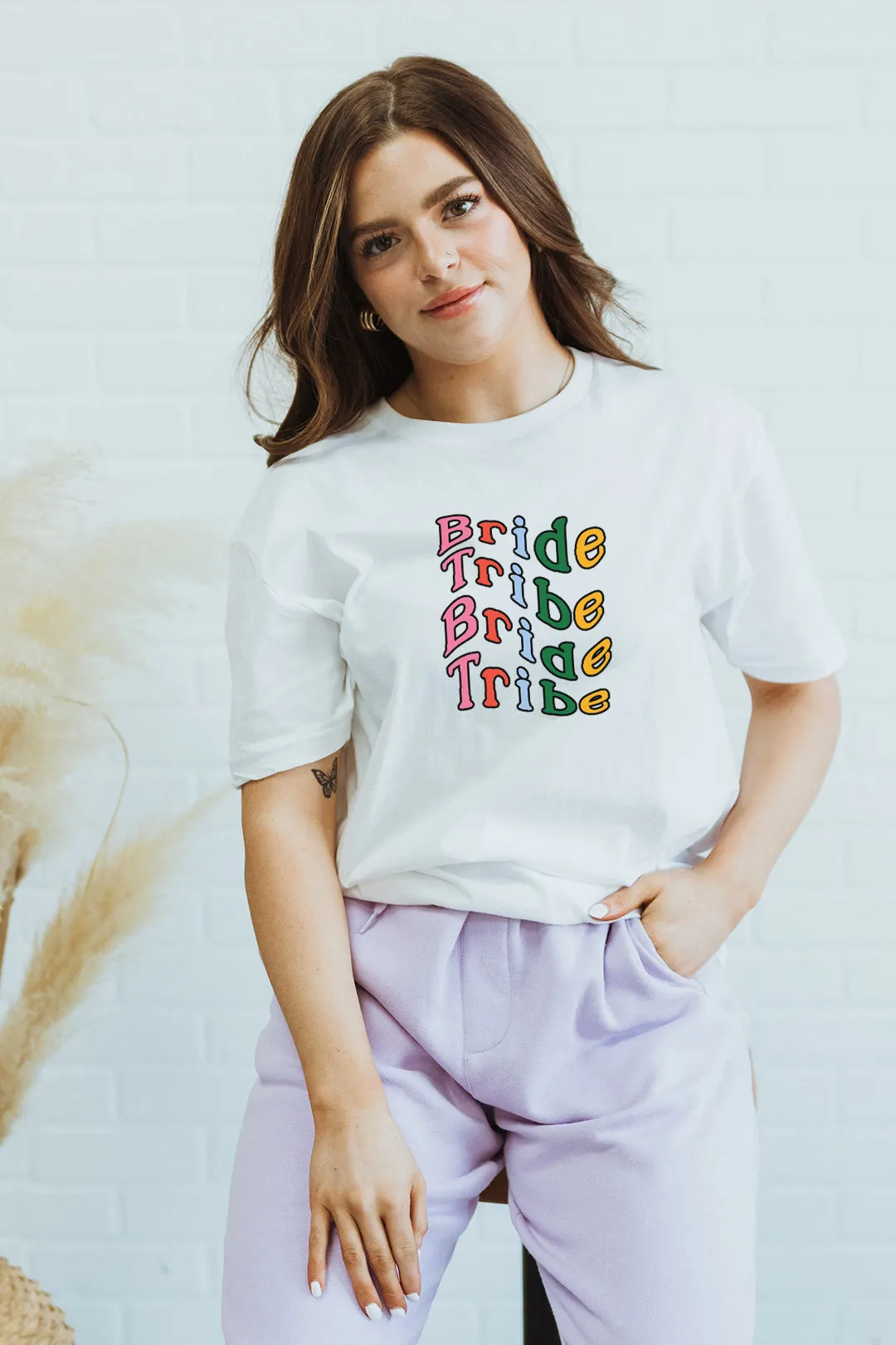 Rainbow Text custom wedding tee