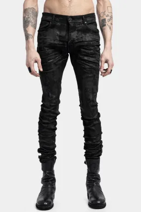 Resinated skinny jeans