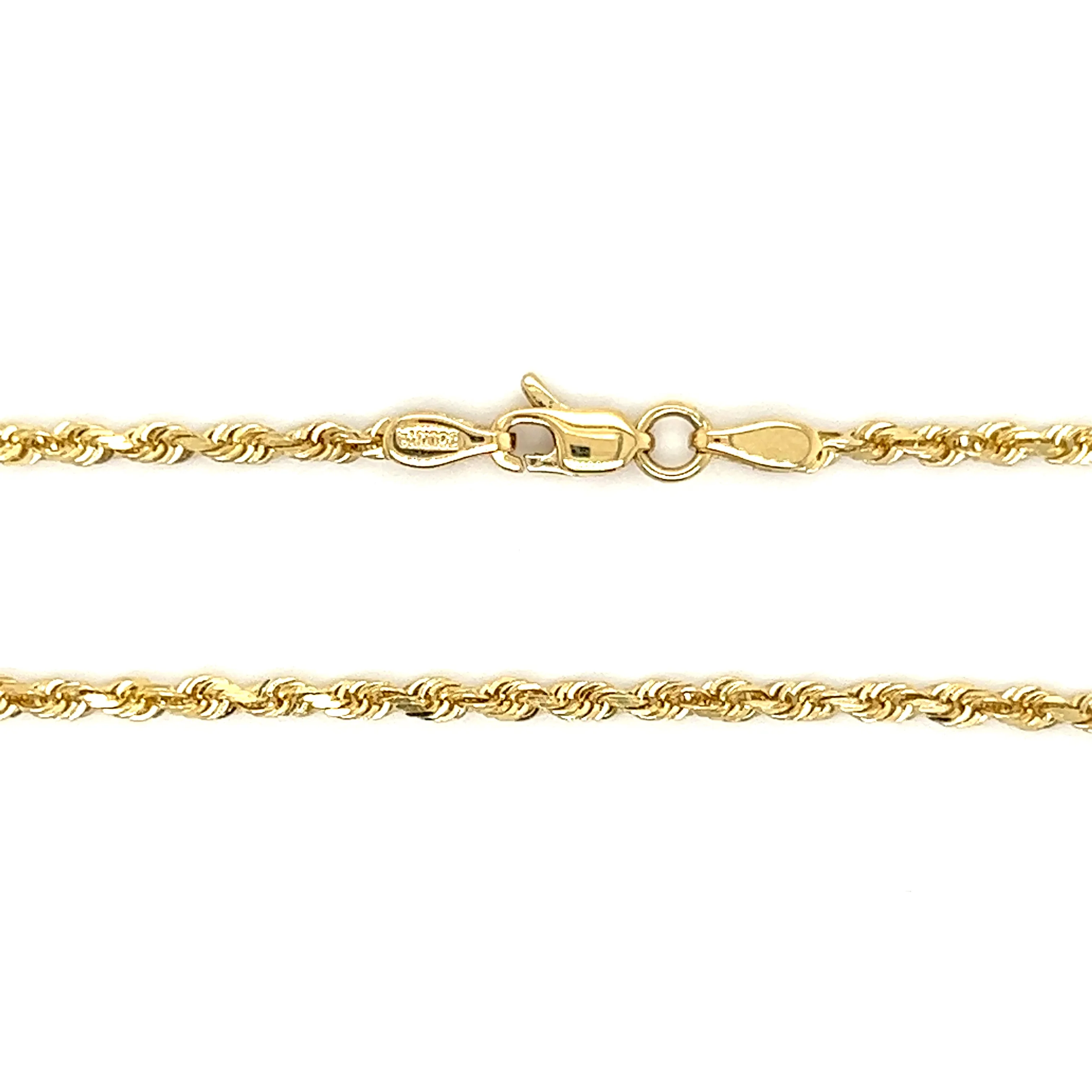 Rope Chain 2.15mm with 20in Length in 10K Yellow Gold