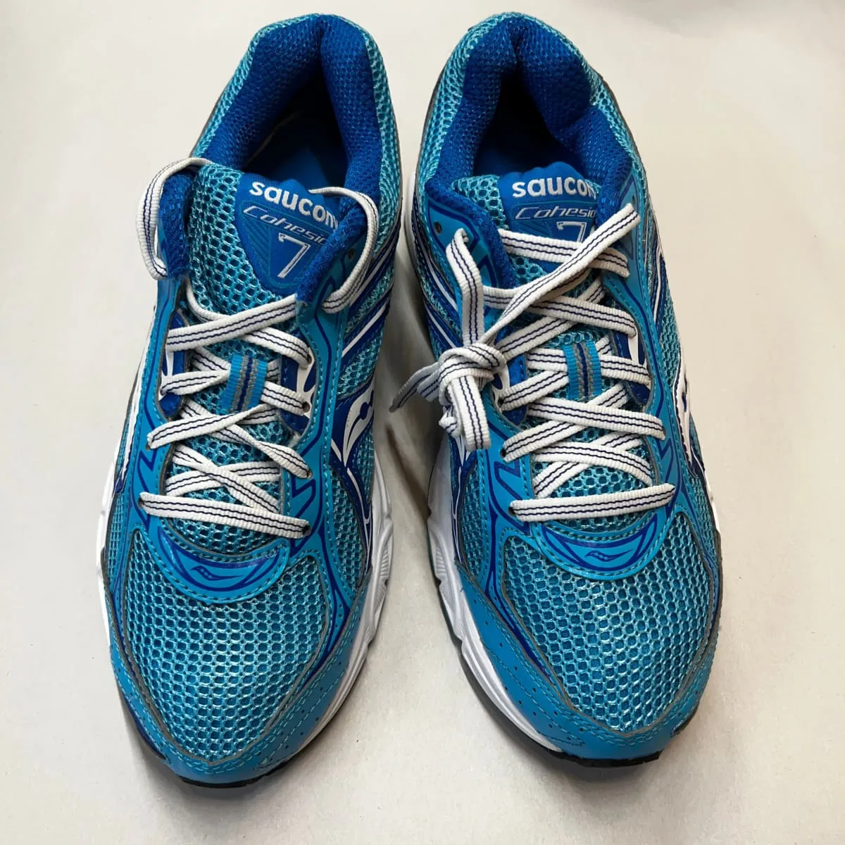 SAUCONY Women's Grid Cohesion 7 -Blue/White- Running Shoe Size 7.5M - Preowned