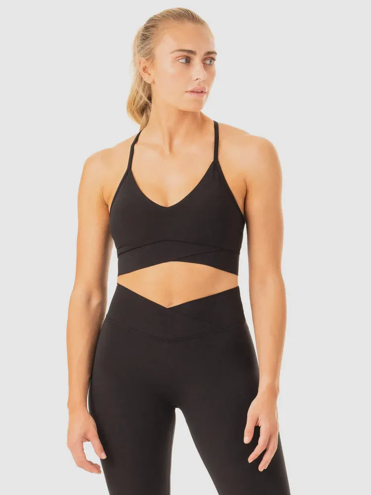 SERENE CROSS OVER SPORTS BRA BLACK