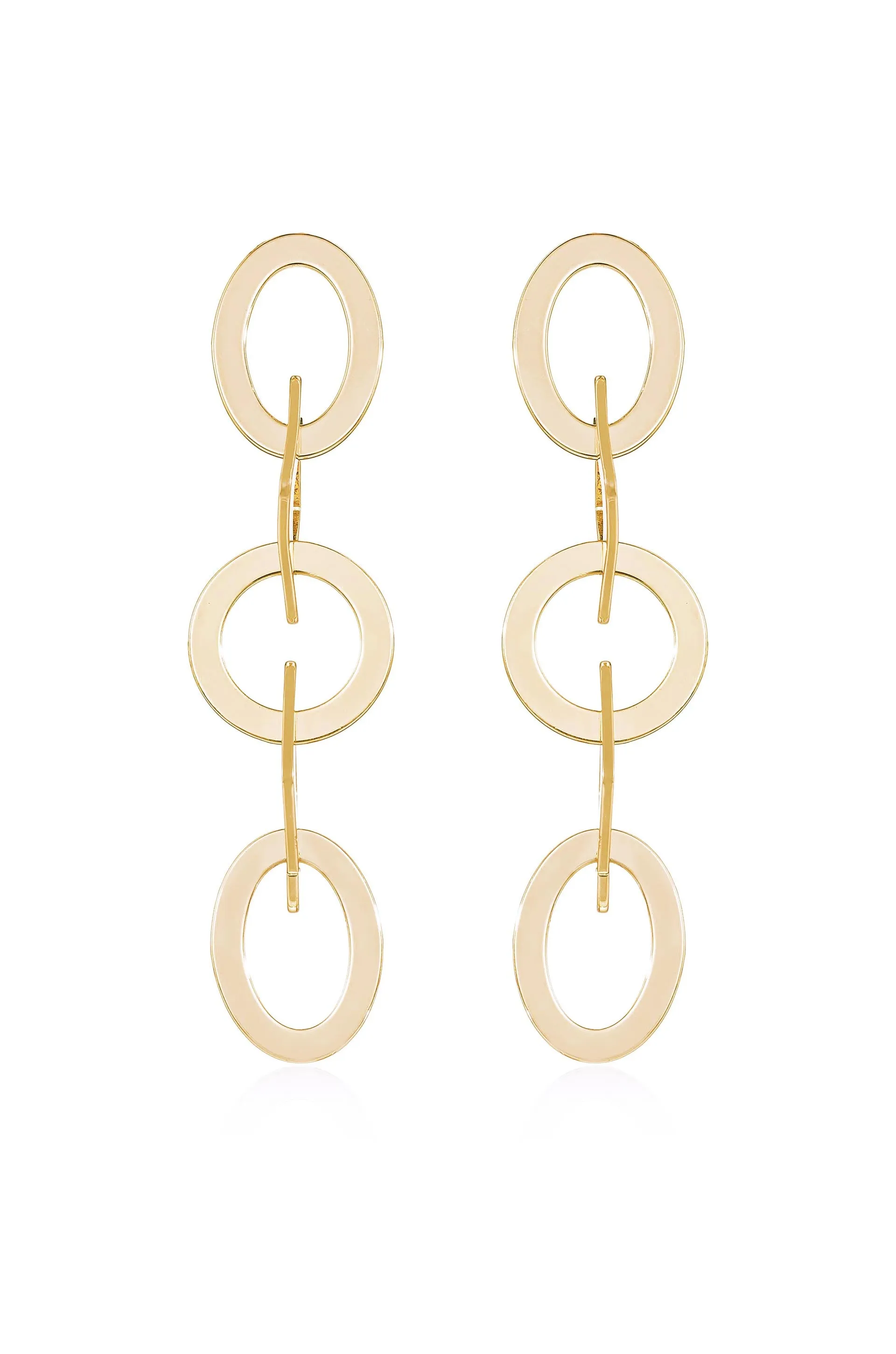 Shapely Dangles 18k Gold Plated Earrings