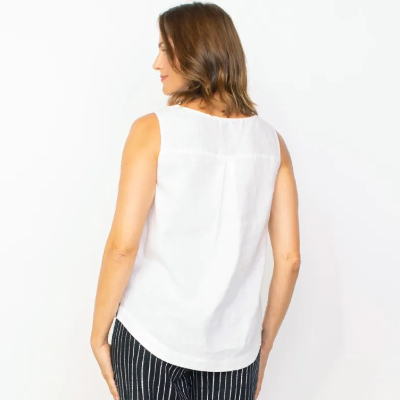 Side Button Tank - White (Only XXL Left)