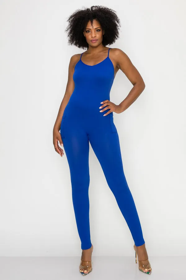 Solid Basic Jumpsuit-R.Blue