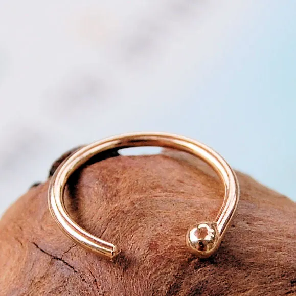 Solid Gold Open Hoop Nose Ring