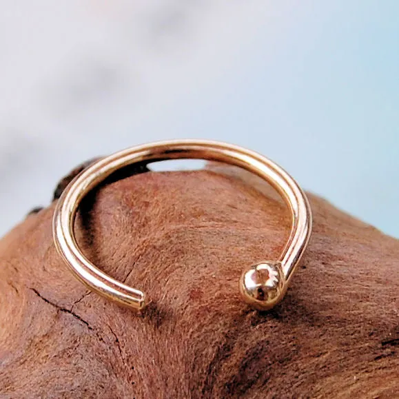 Solid Gold Open Hoop Nose Ring