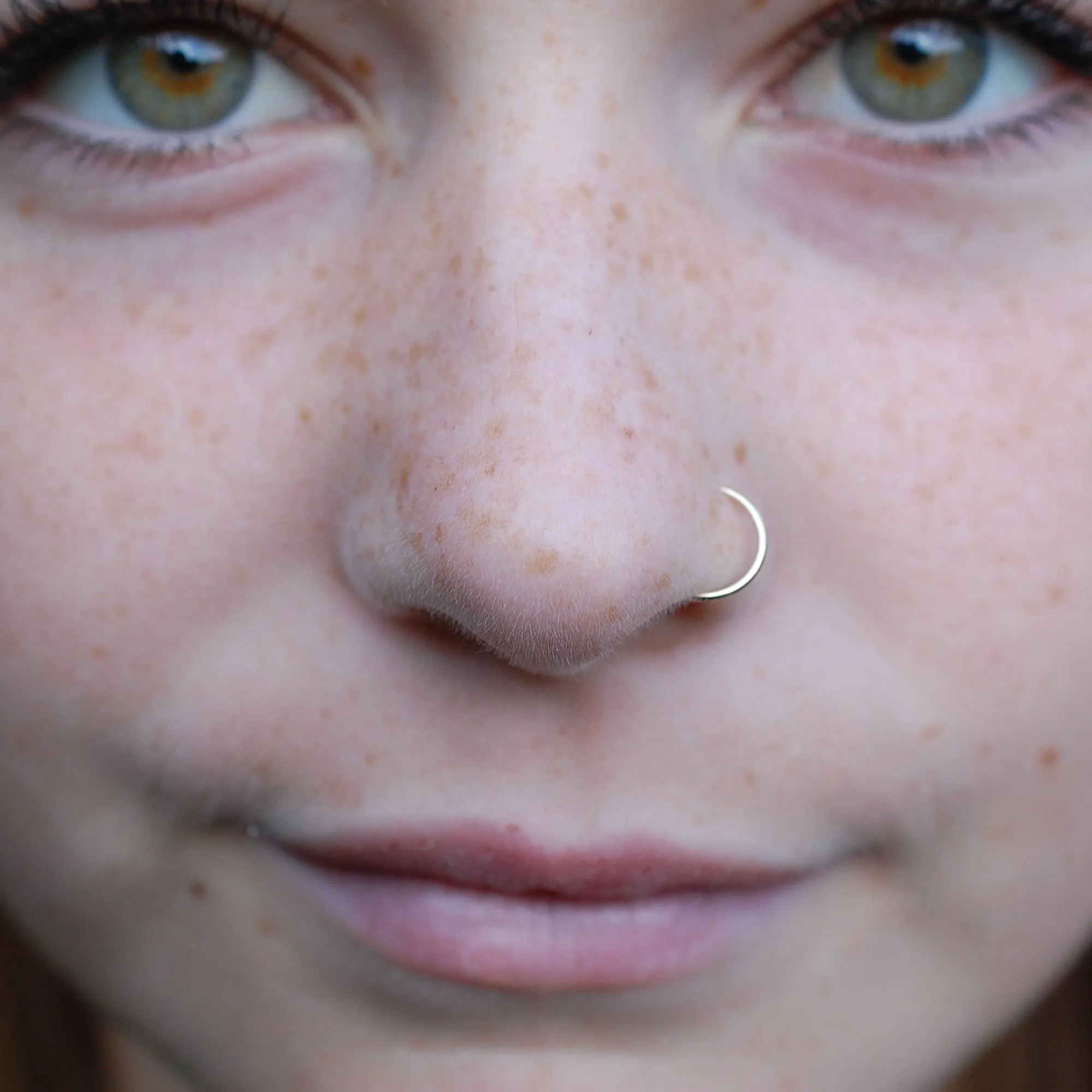 Solid Gold Open Hoop Nose Ring