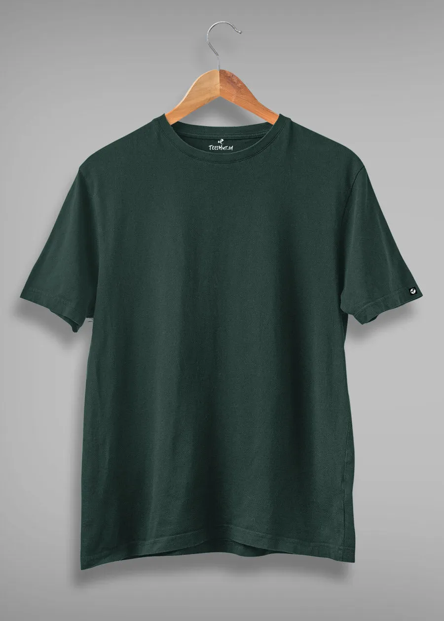 Solid Men Half Sleeve T-Shirt - Moss Green