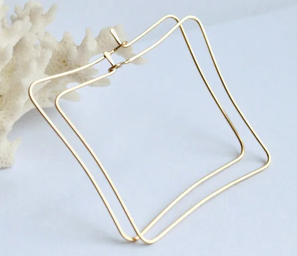 Square Gold Hoop Earrings