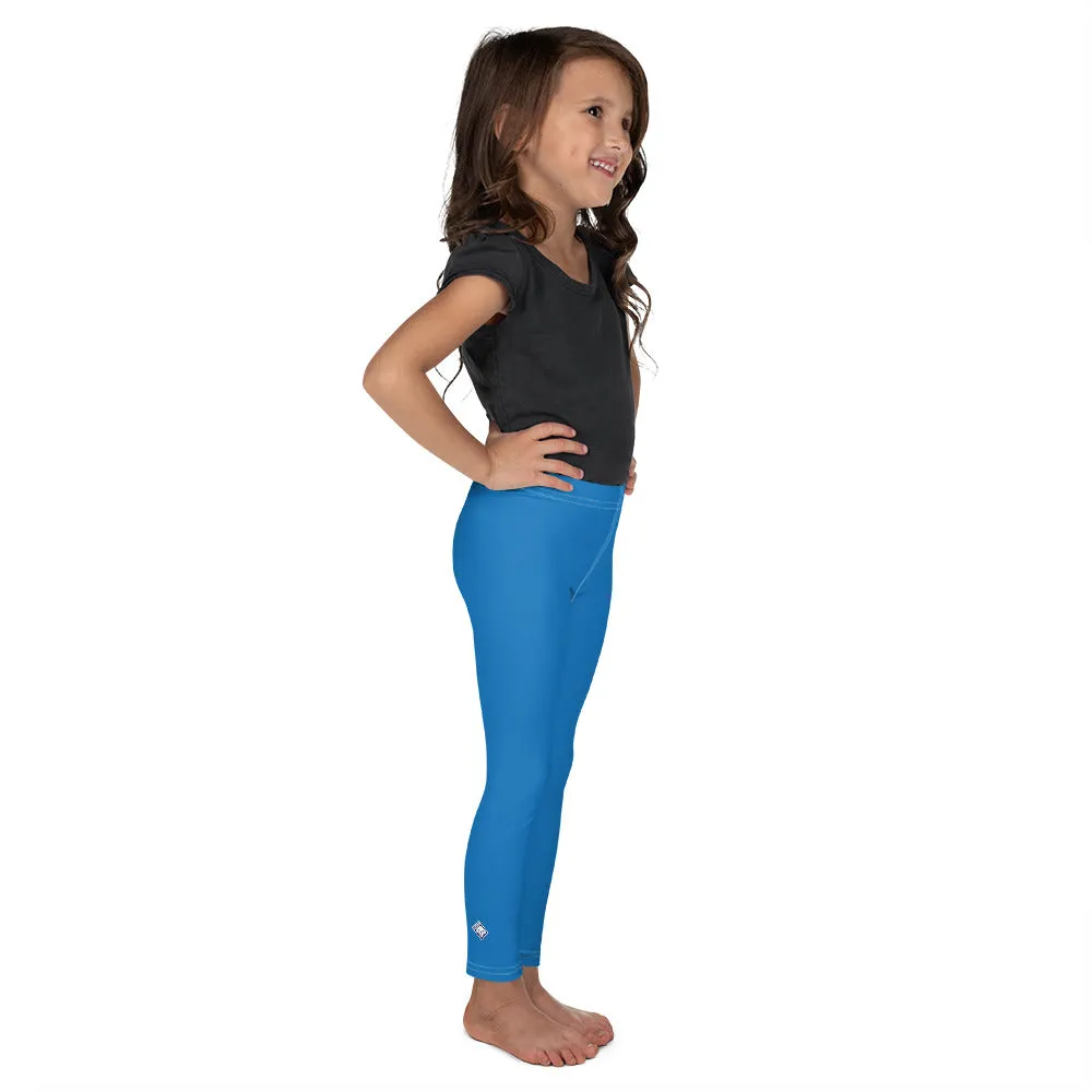 Stay Vibrant: Girls' Solid Color Athletic Leggings - Azul