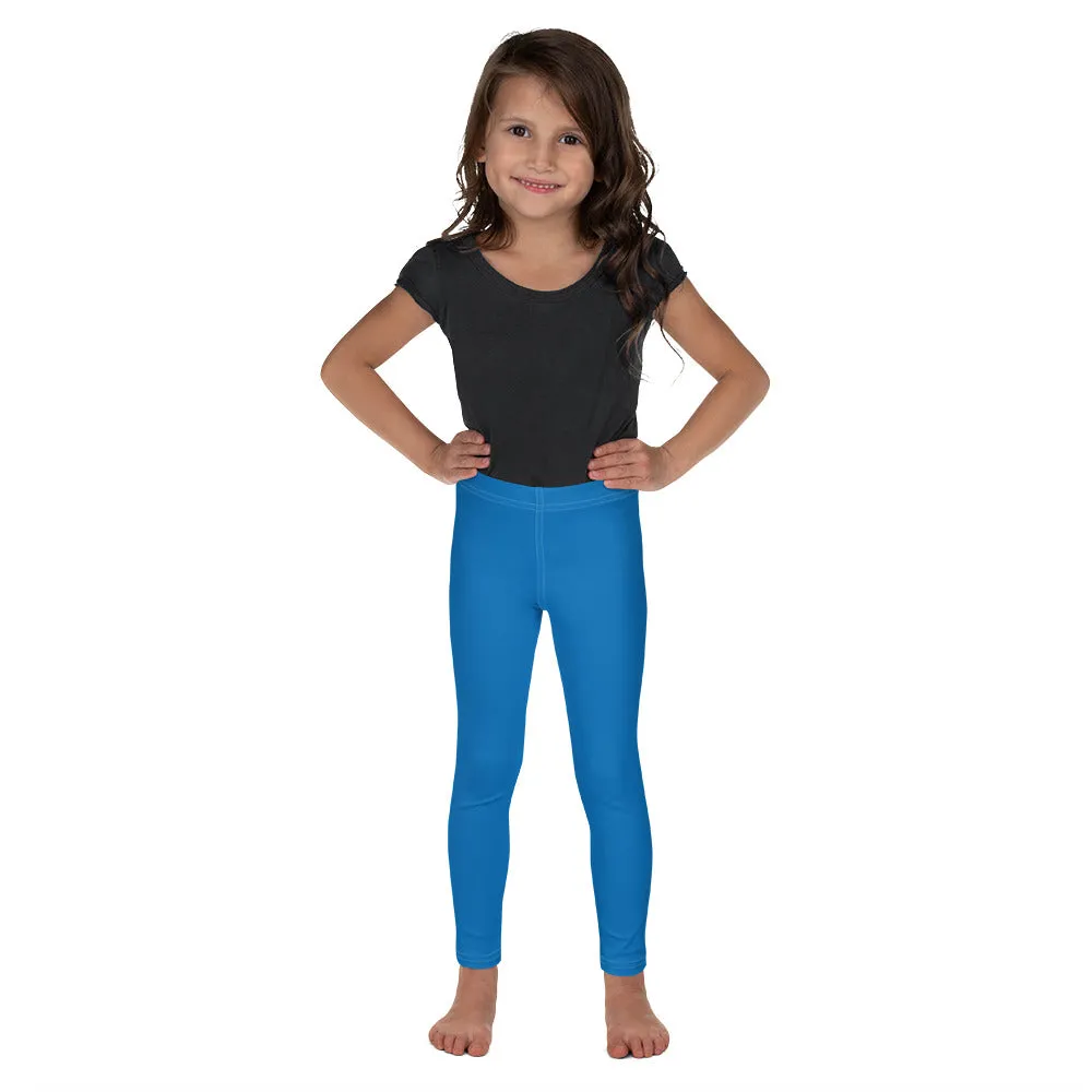 Stay Vibrant: Girls' Solid Color Athletic Leggings - Azul