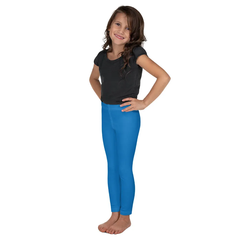 Stay Vibrant: Girls' Solid Color Athletic Leggings - Azul