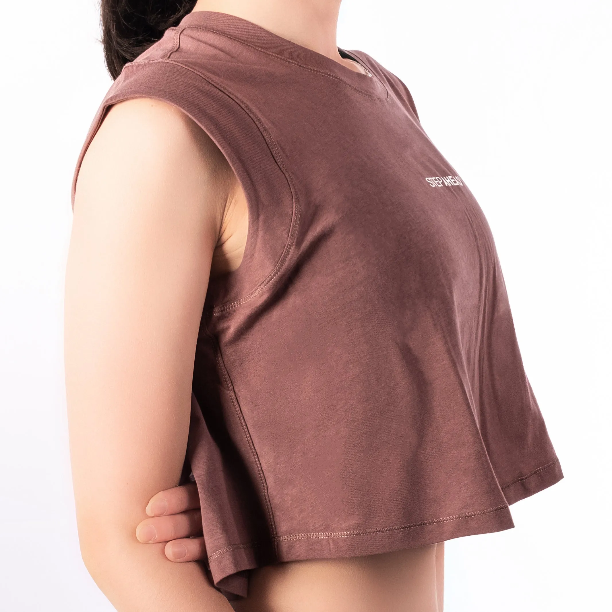 Step Ahead Maroon Crop T-shirt