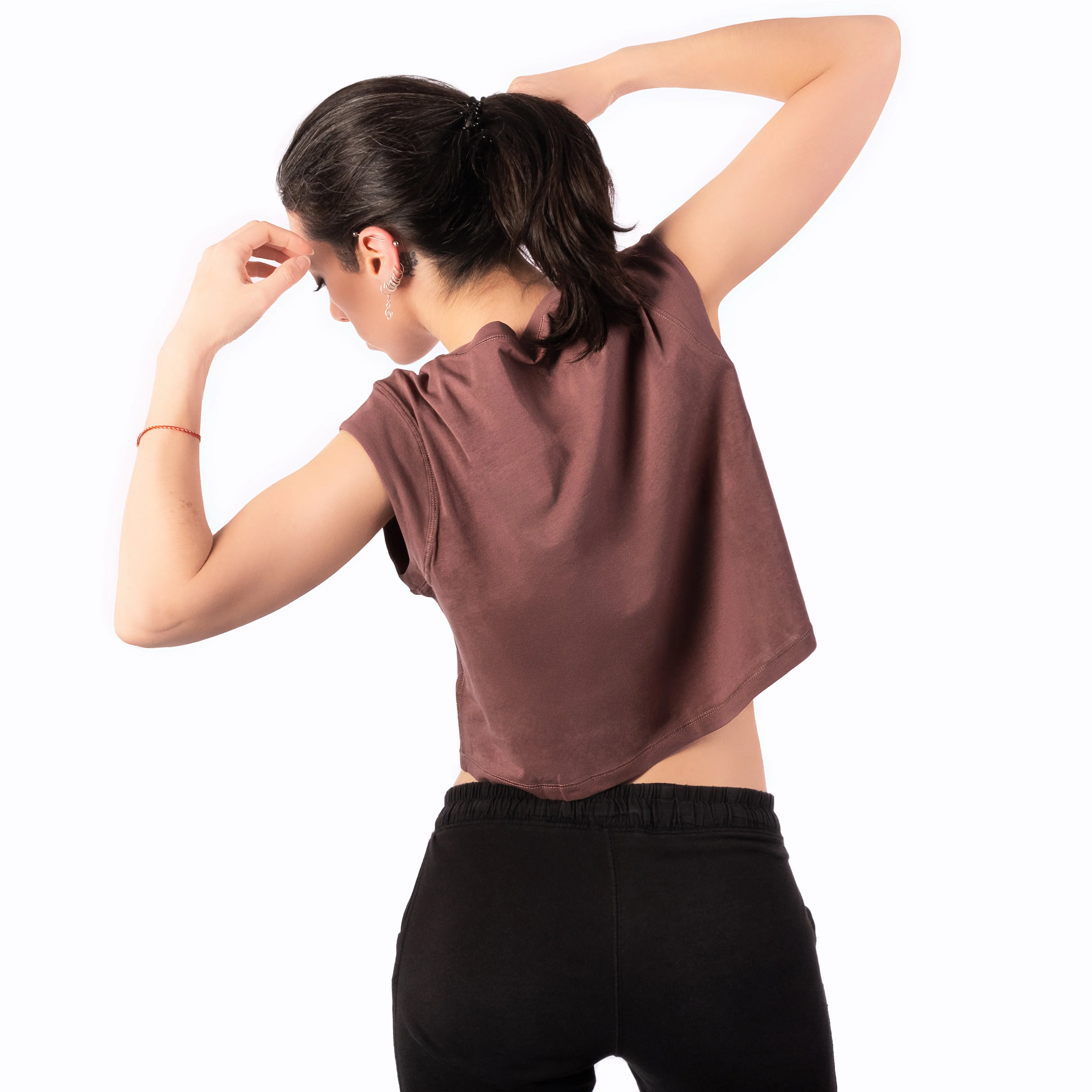 Step Ahead Maroon Crop T-shirt