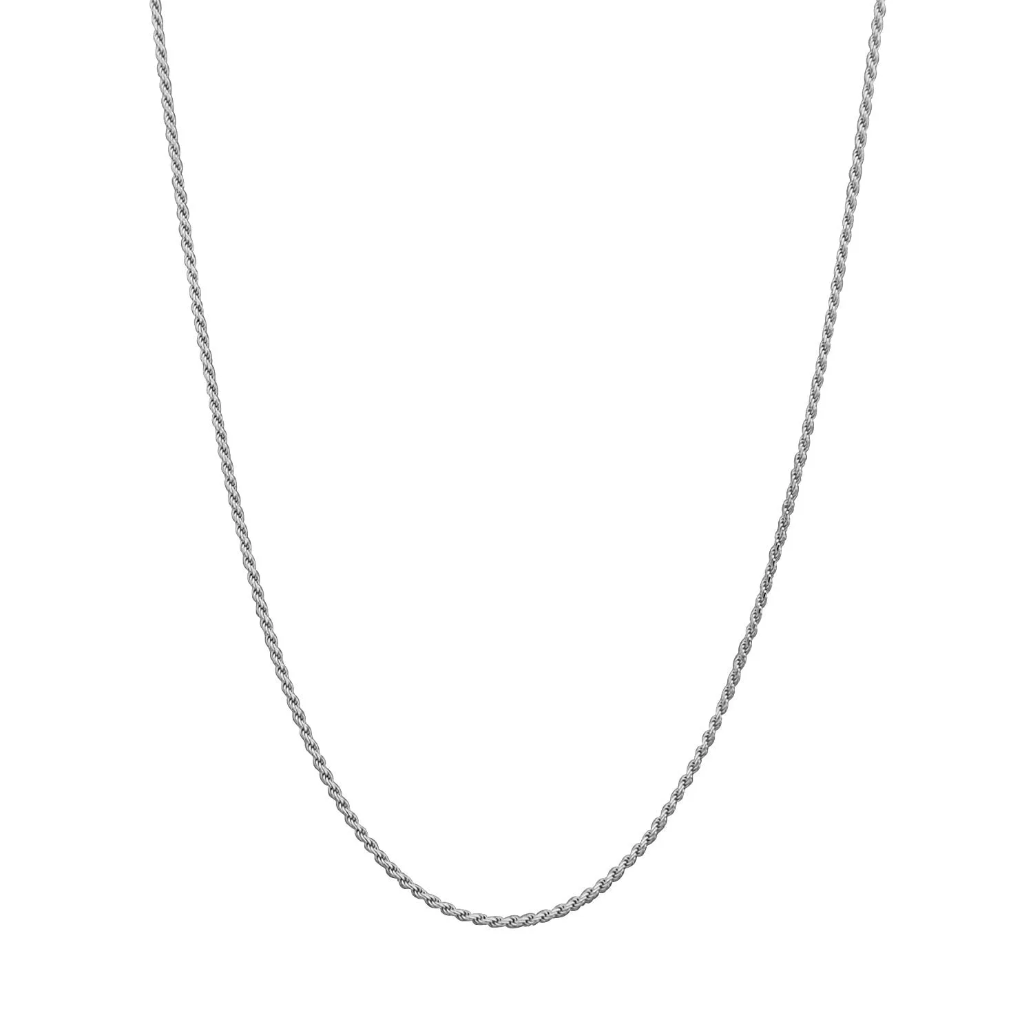 Sterling Silver 1.1mm Diamond-Cut Rope Chain Necklace Solid Italian Nickel-Free, 14-36-inch