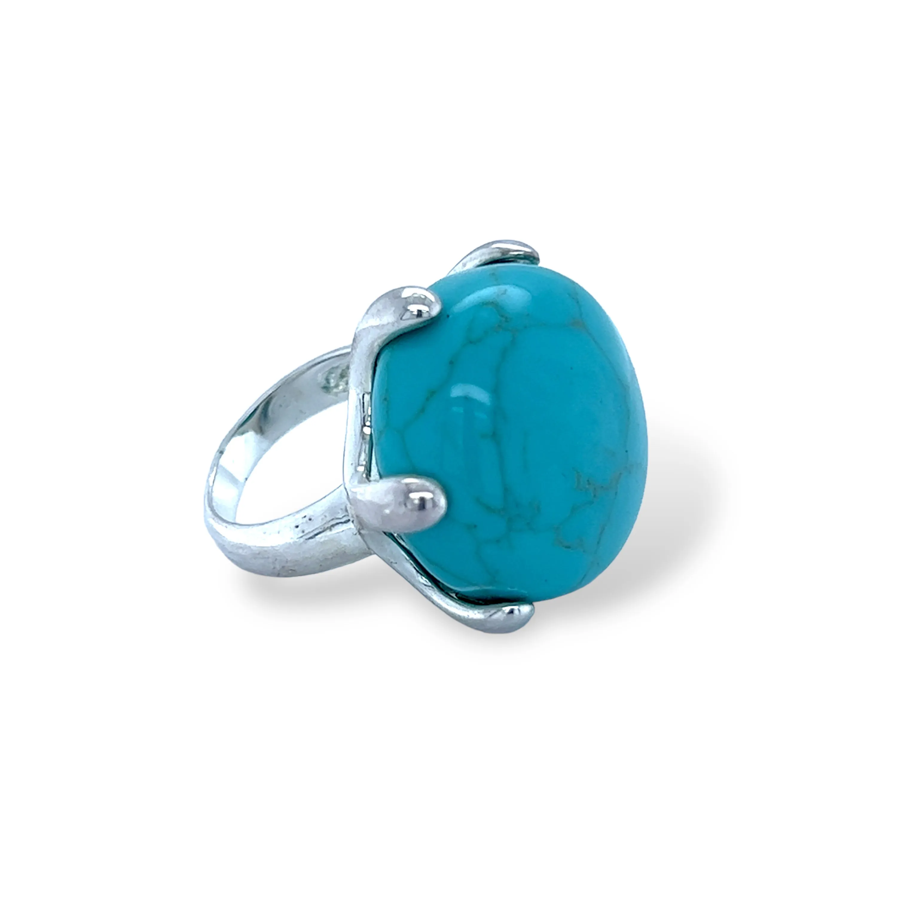 Sterling silver 925 dome turquoise ladys ring