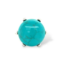 Sterling silver 925 dome turquoise ladys ring