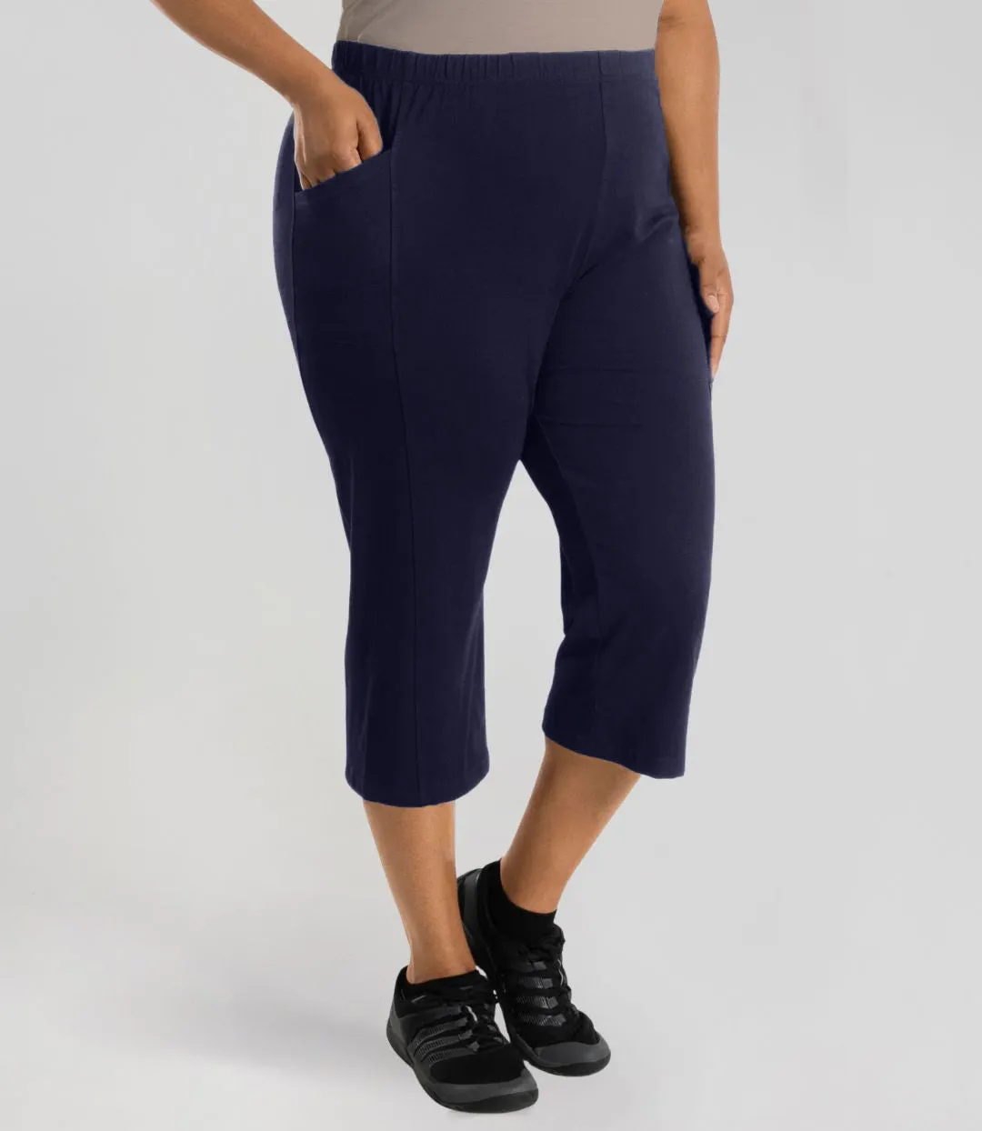 Stretch Naturals Side Pocket Capri Dark Navy