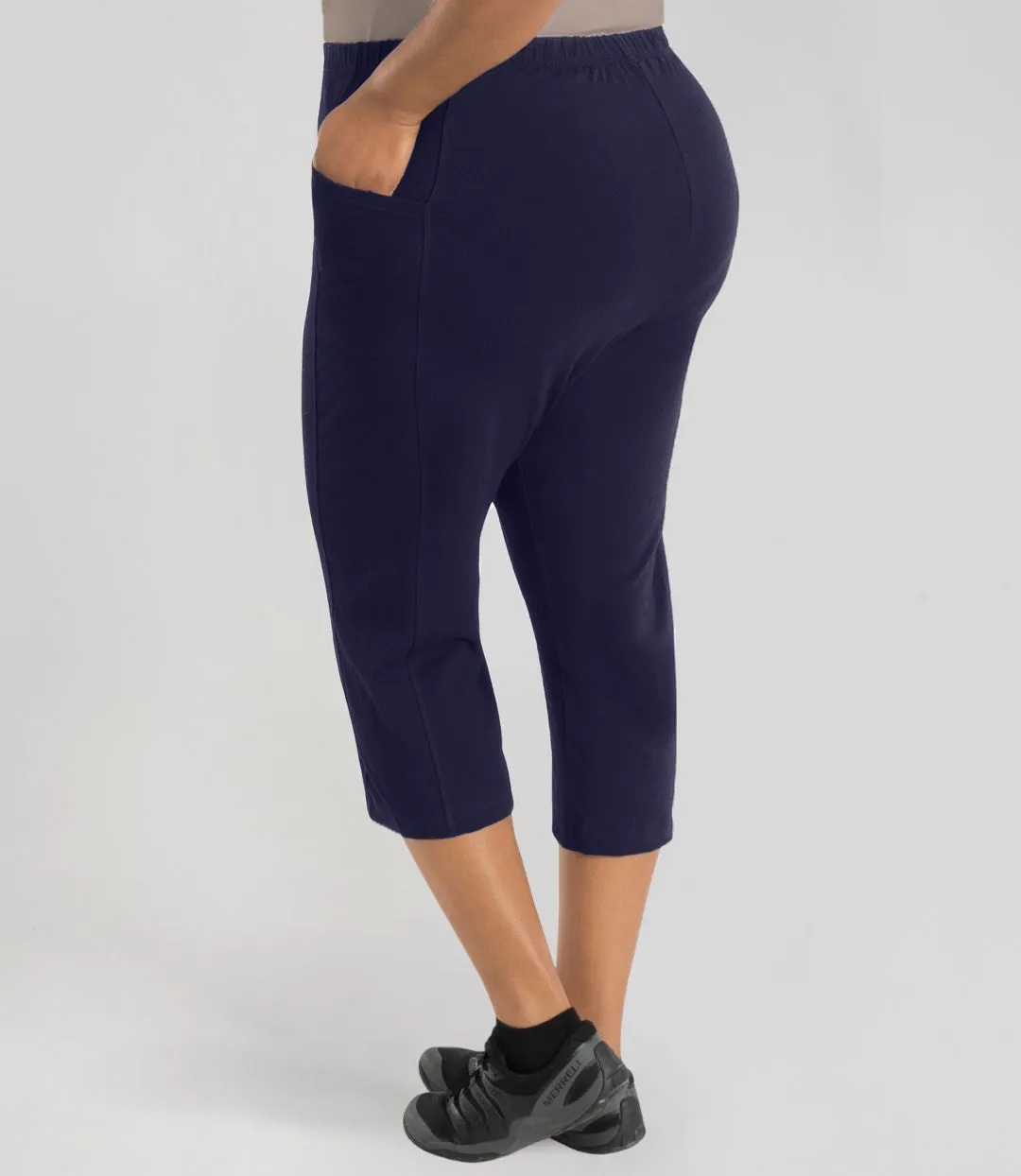 Stretch Naturals Side Pocket Capri Dark Navy