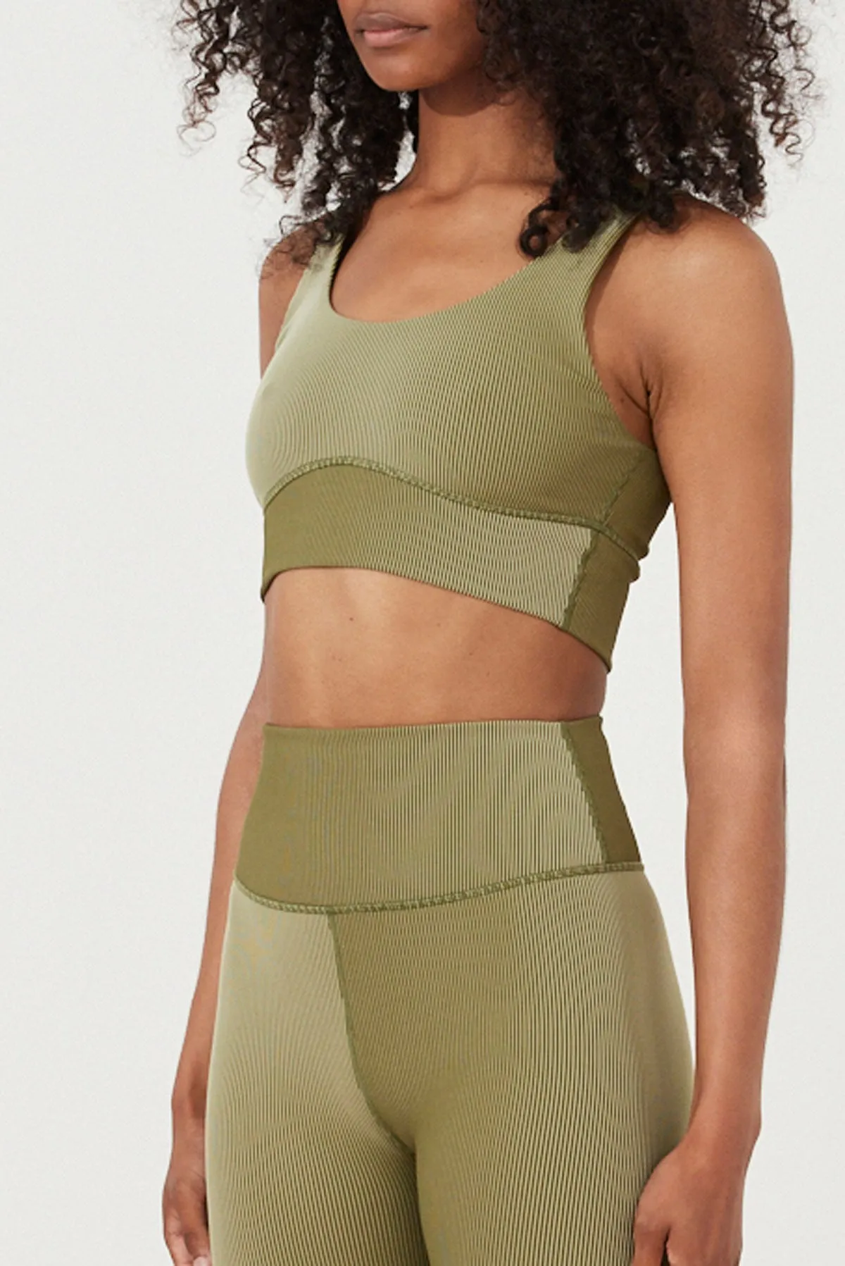 Stripe Rib Short - Olive