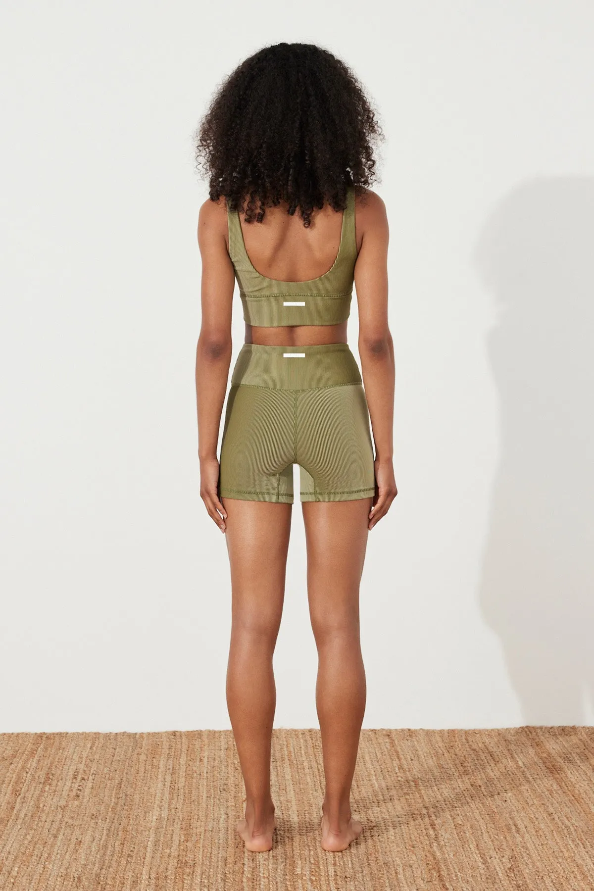 Stripe Rib Short - Olive