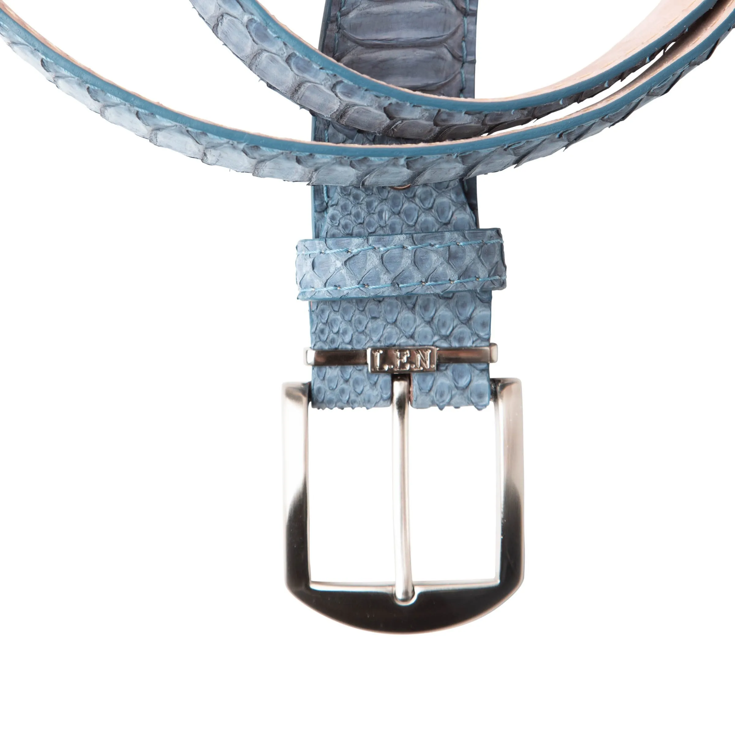 Sueded Python Belt | Blue Jean