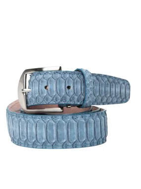 Sueded Python Belt | Blue Jean